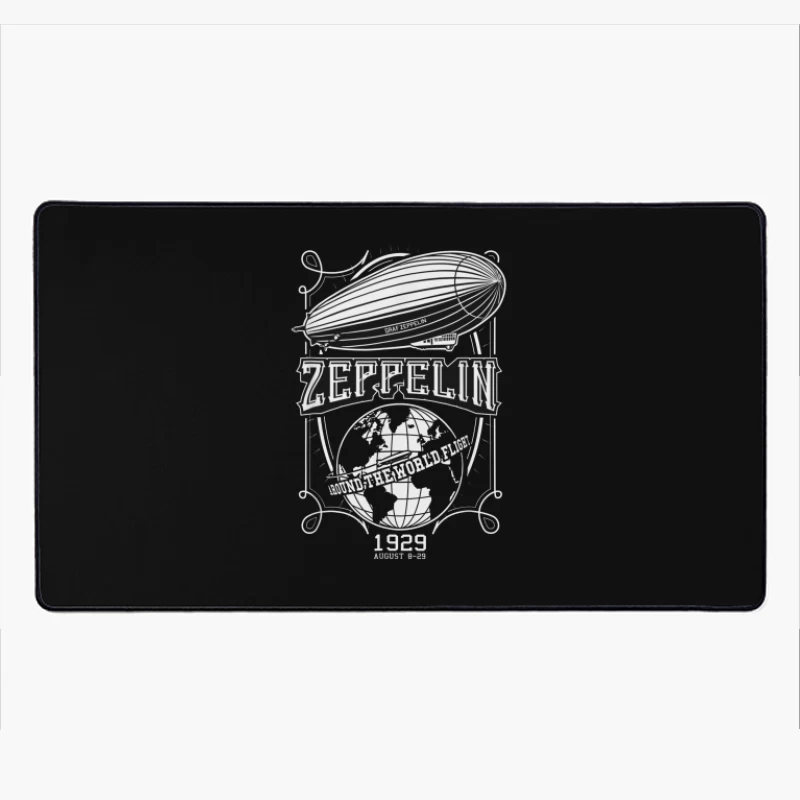 Vintage 1929 Zeppelin Airship Concert Promotional Design Desk Mat