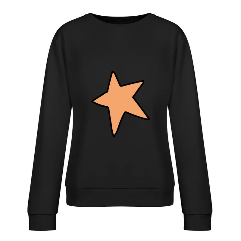 Étoile orange dessinée Femme Sweat-shirt à enfiler