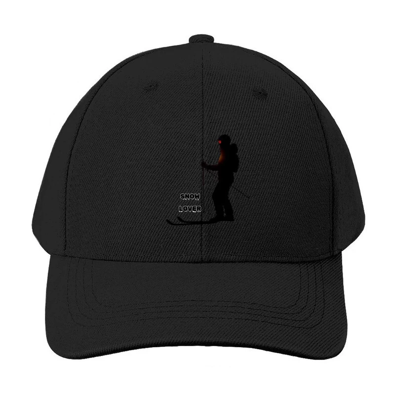 Silhouette of Snow Lover Skiing Baseball Cap