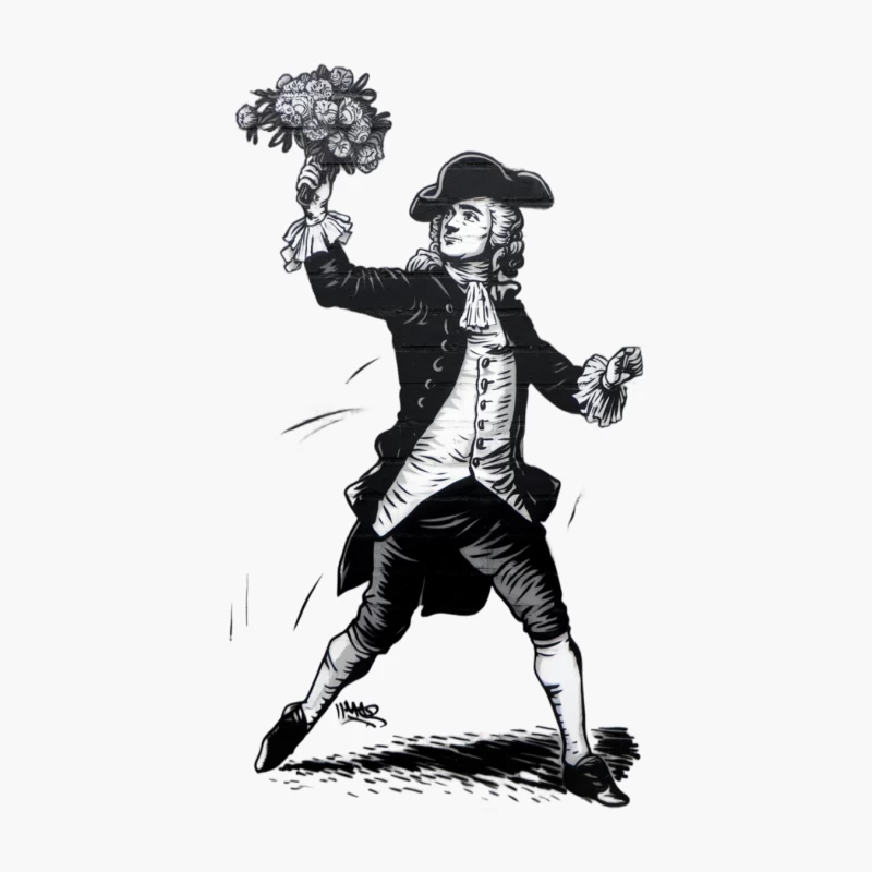 18th Century Nobleman with Floral Bouquet Cotton Tote Bag