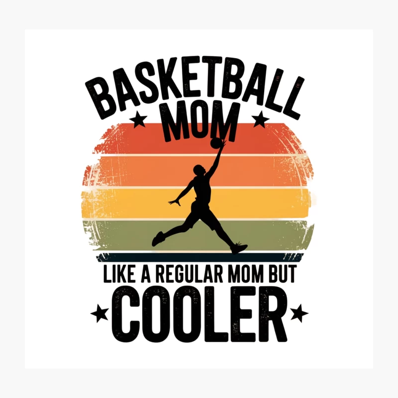 Retro Basketball Mom: Cooler Than Regular Moms Throw Pillow