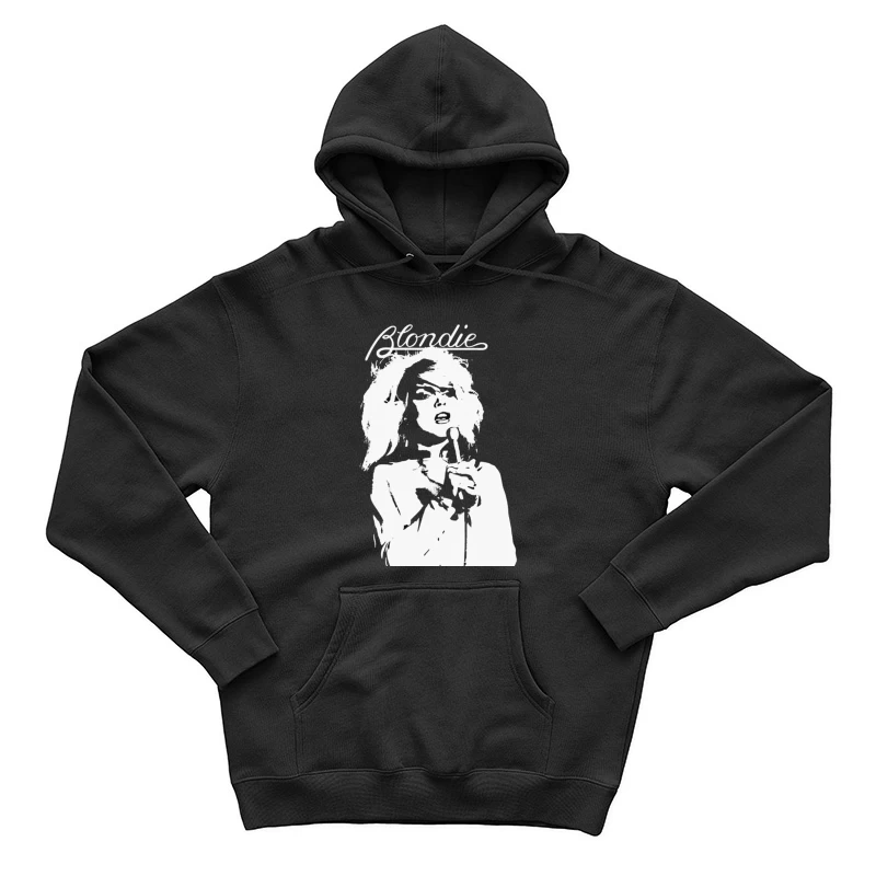 Artistic Line Drawing of Blondie Band Logo and Singer Male Pullover Hoodie