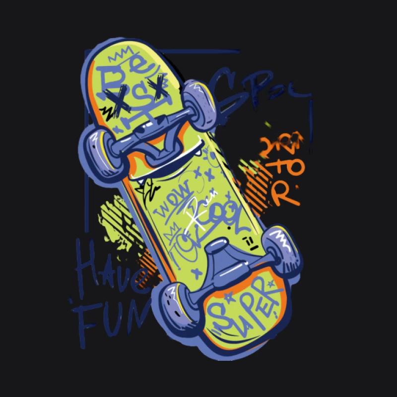 Funky Skateboard Design Damen Pullover Hoodie