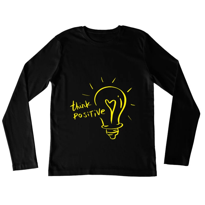 Positive Thinking Light Bulb Illustration Female Long Sleeve T-Shirt