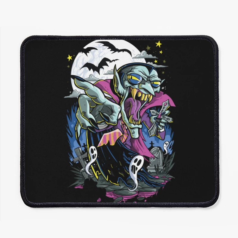 Spooky Halloween Vampire Graphic Mouse Pad