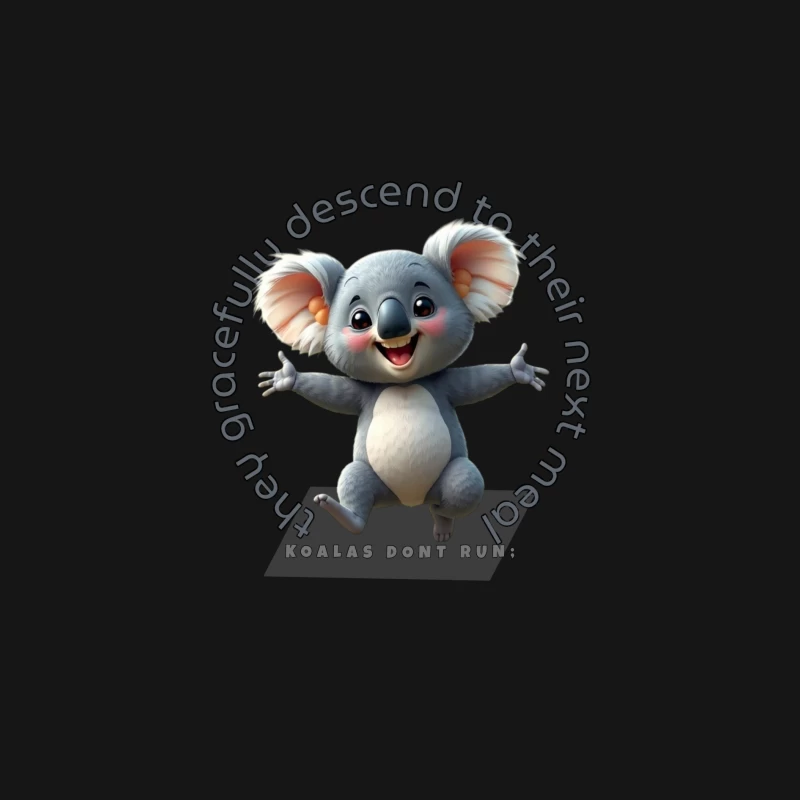 Playful Cartoon Koala Male Long Sleeve T-Shirt