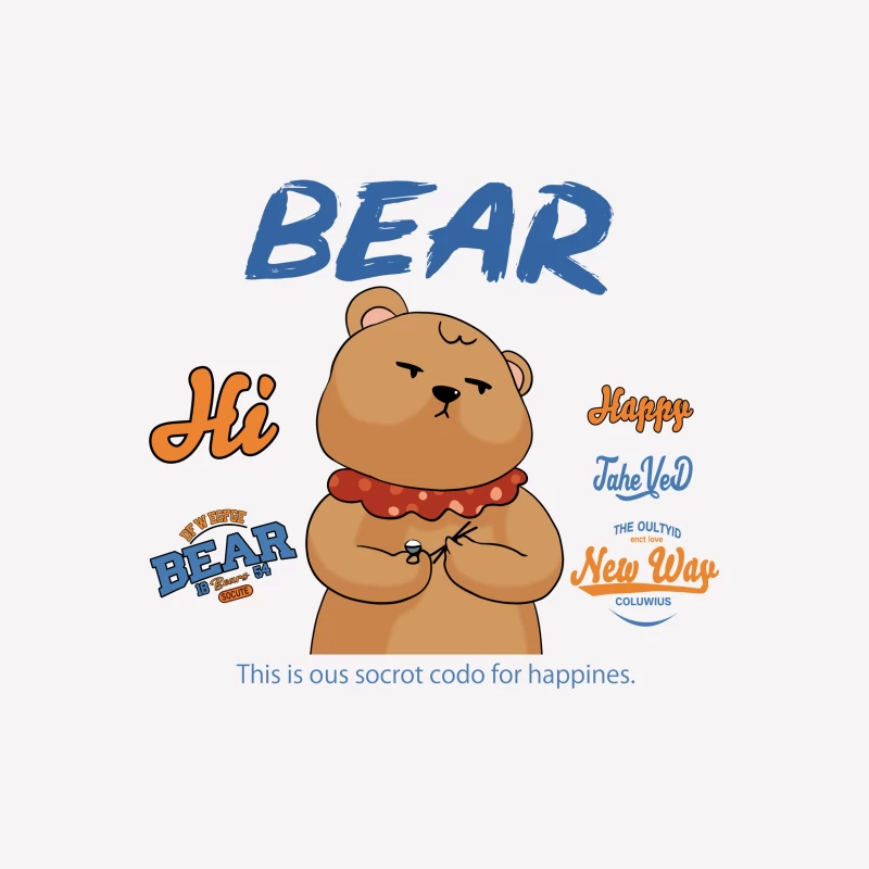 Bär mit Geheimcode für Glück Herren T-Shirt