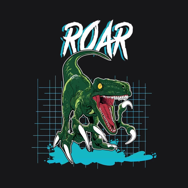 Velociraptor Roar: Neo-Retro Power Female Pullover Hoodie