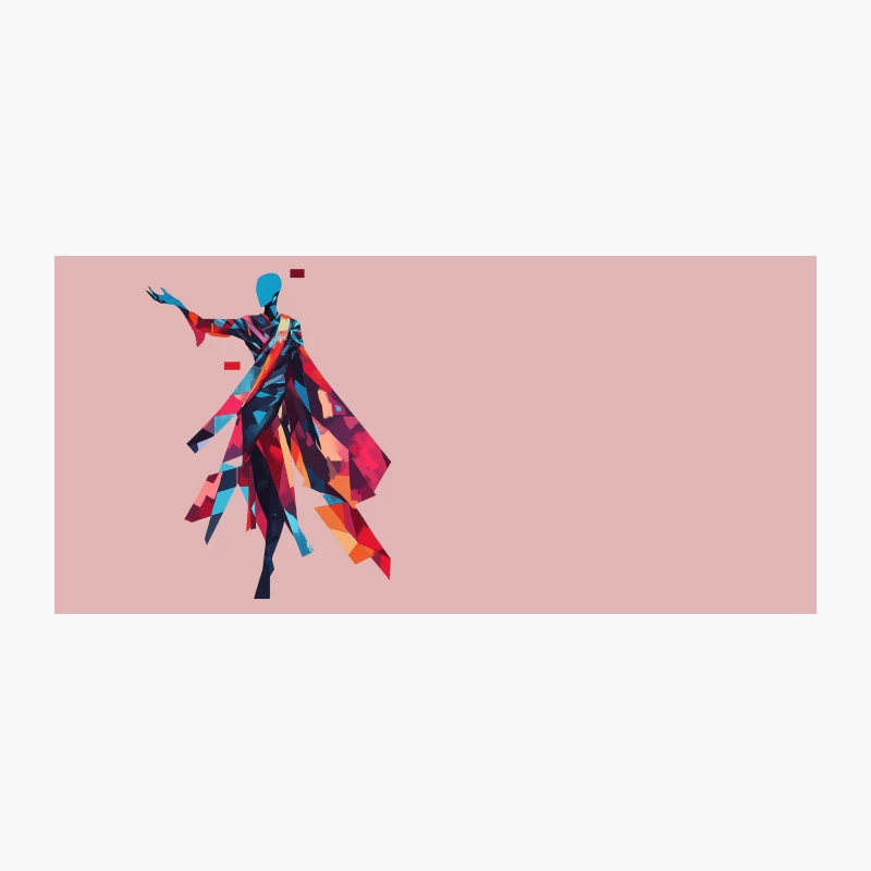 Vibrant Geometric Abstract Dancing Figure Coffee Mug