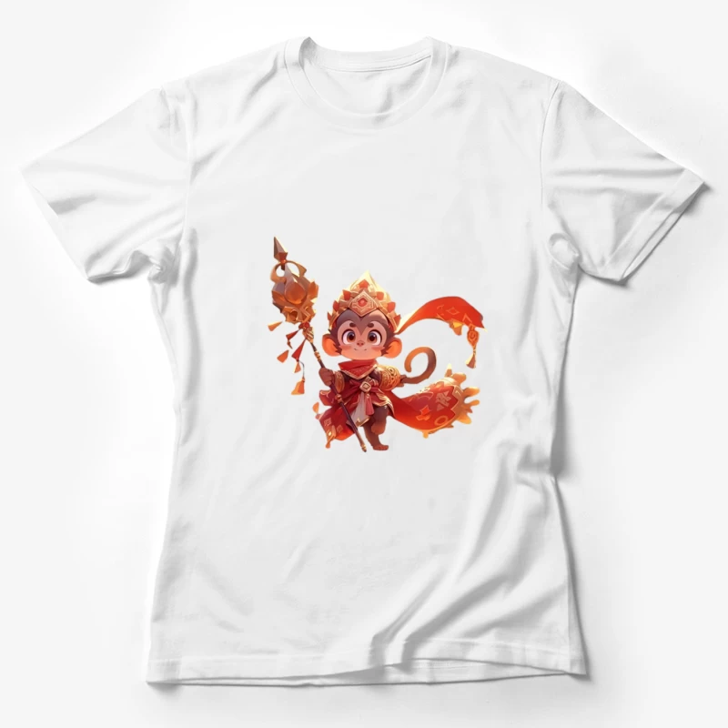 Niedlicher Affenkrieger mit Zepter Damen T-Shirt