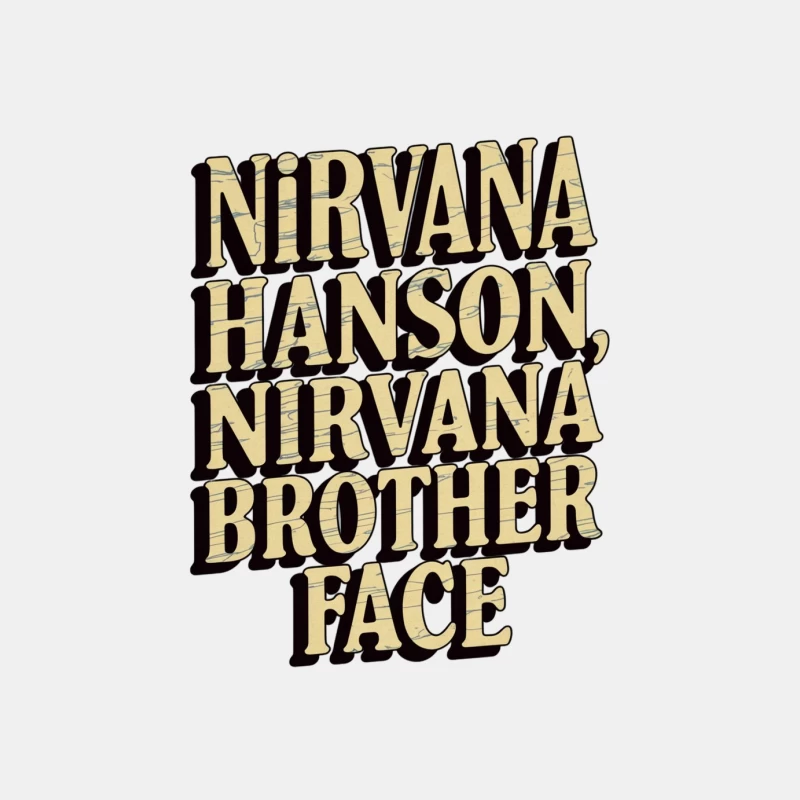 Grunge and Pop Culture Typography: Nirvana and Hanson Contrast Male Tank Top
