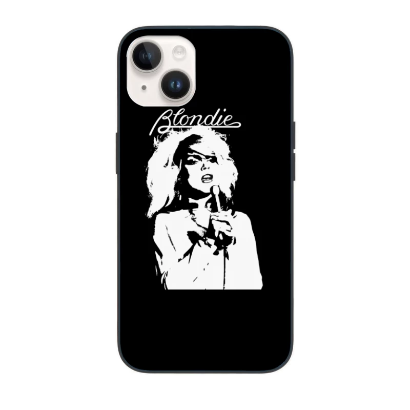 Artistic Line Drawing of Blondie Band Logo and Singer iPhone Case