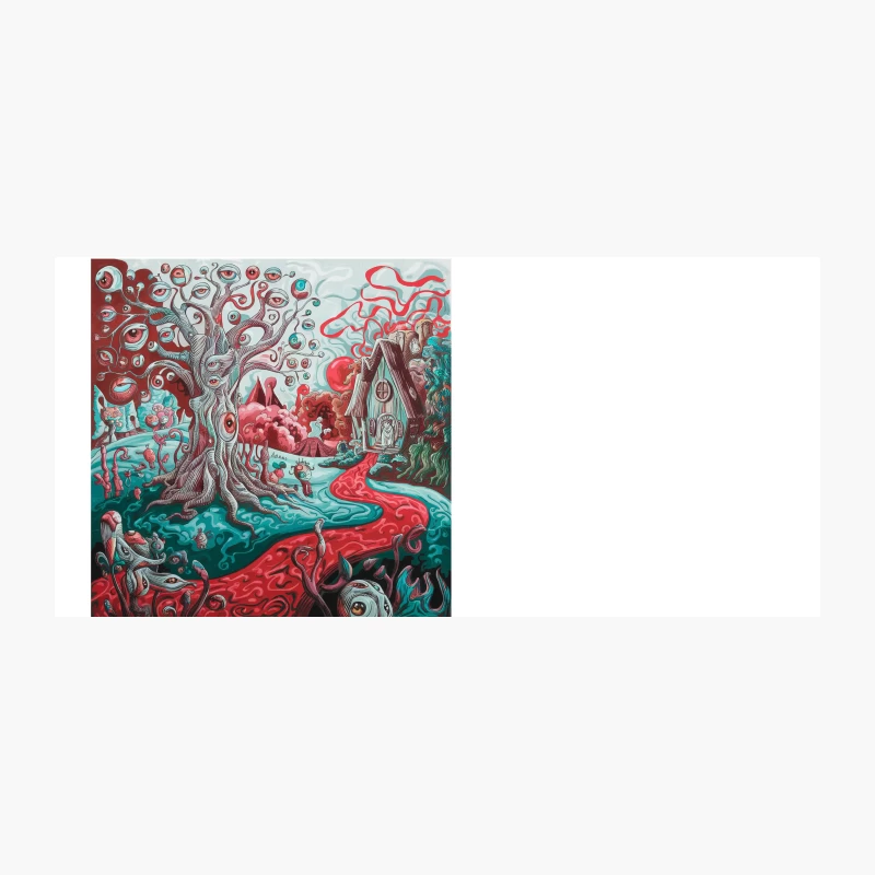 Surreal Psychedelic Landscape with Eye Tree Coffee Mug