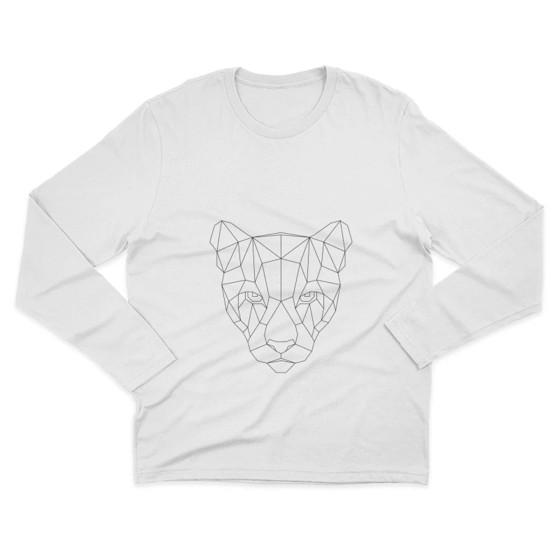 Visage de Panthère Géométrique Homme Manches Longues T-Shirt