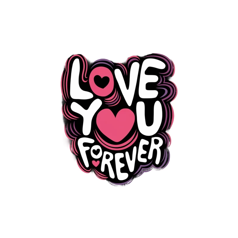 Romantic Love Typography with Hearts Tapestry