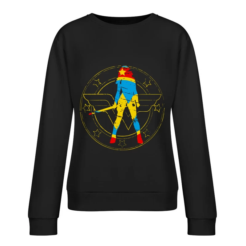 Wonder Woman Graphic Illustration Female Pullover Sweatshirt