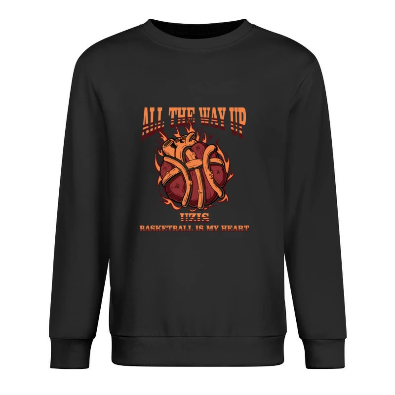 Basketball als Herz: Brennende Leidenschaft Herren Pullover Sweatshirt