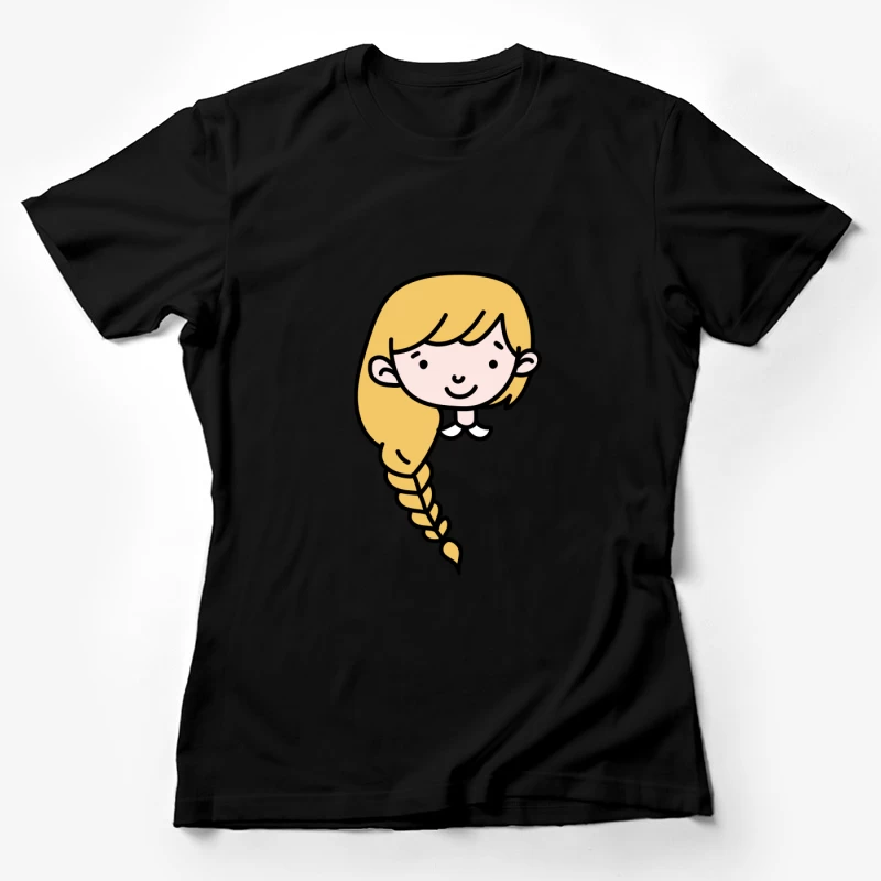 Dessin de fille avec tresse Femme T-Shirt