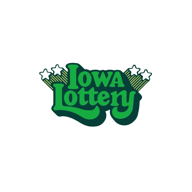 Vintage-Style Iowa Lottery Green Logo with Stars Throw Pillow