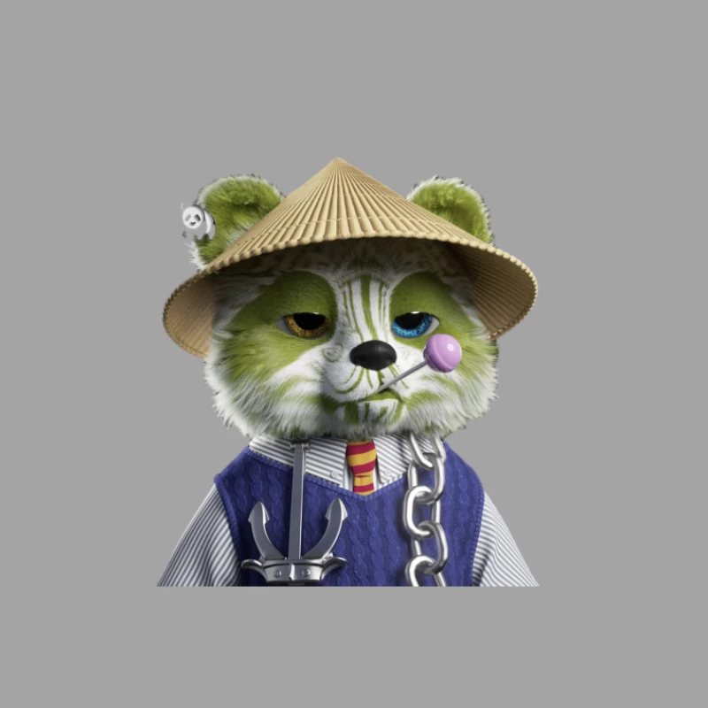 Stilvolle Panda-Figur mit Strohhut Damen T-Shirt