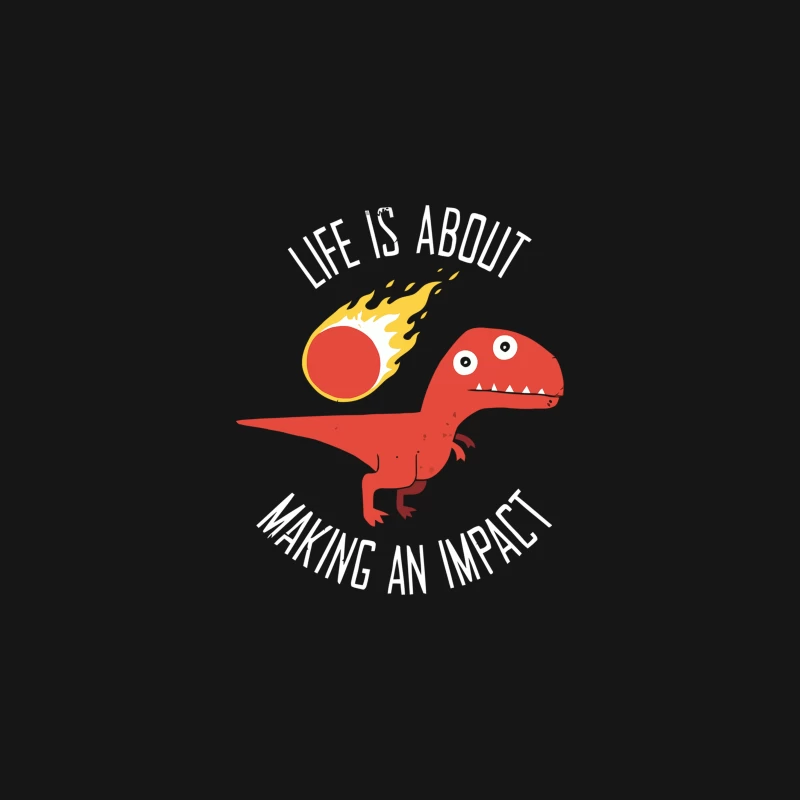 Cartoon Dinosaur Facing Extinction by Fiery Meteor Desk Mat