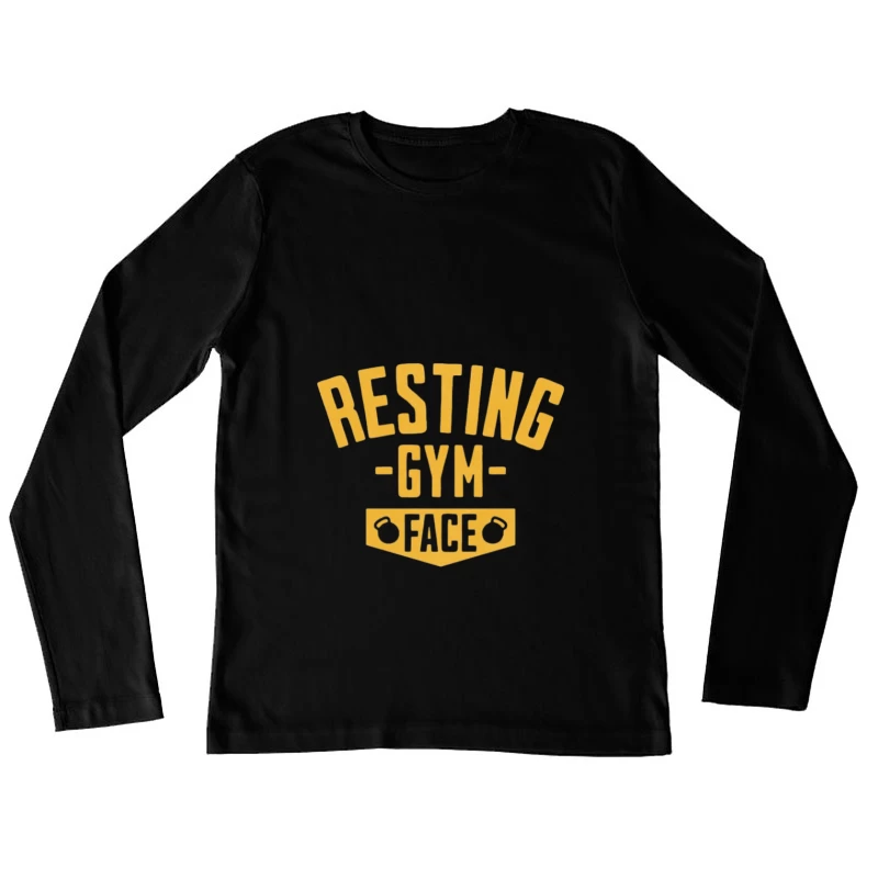 Resting Gym Face Design Damen Langarm T-Shirt