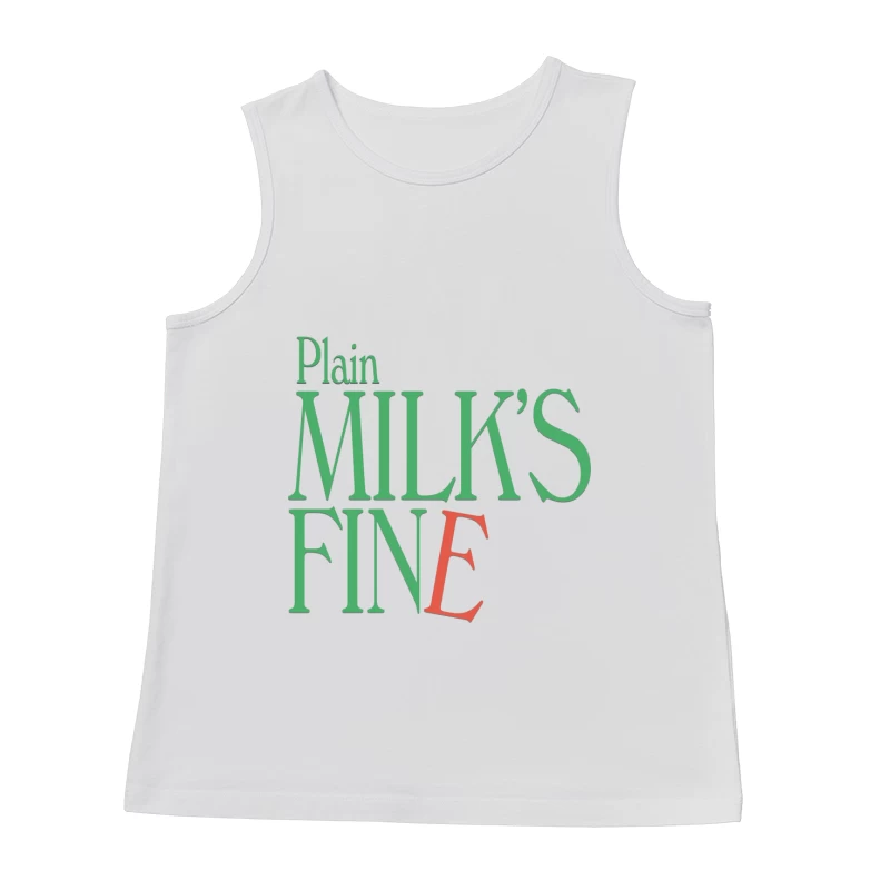 Plain Milk's Fine Typography Design Male Tank Top