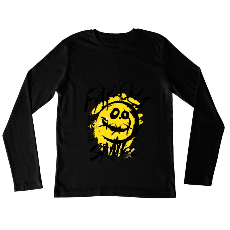 Sourire Faux avec Couronne Femme Manches Longues T-Shirt