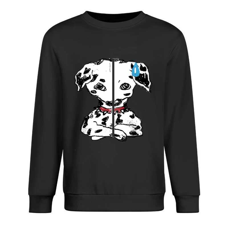 Niedlicher Dalmatiner mit rotem Halsband Herren Pullover Sweatshirt