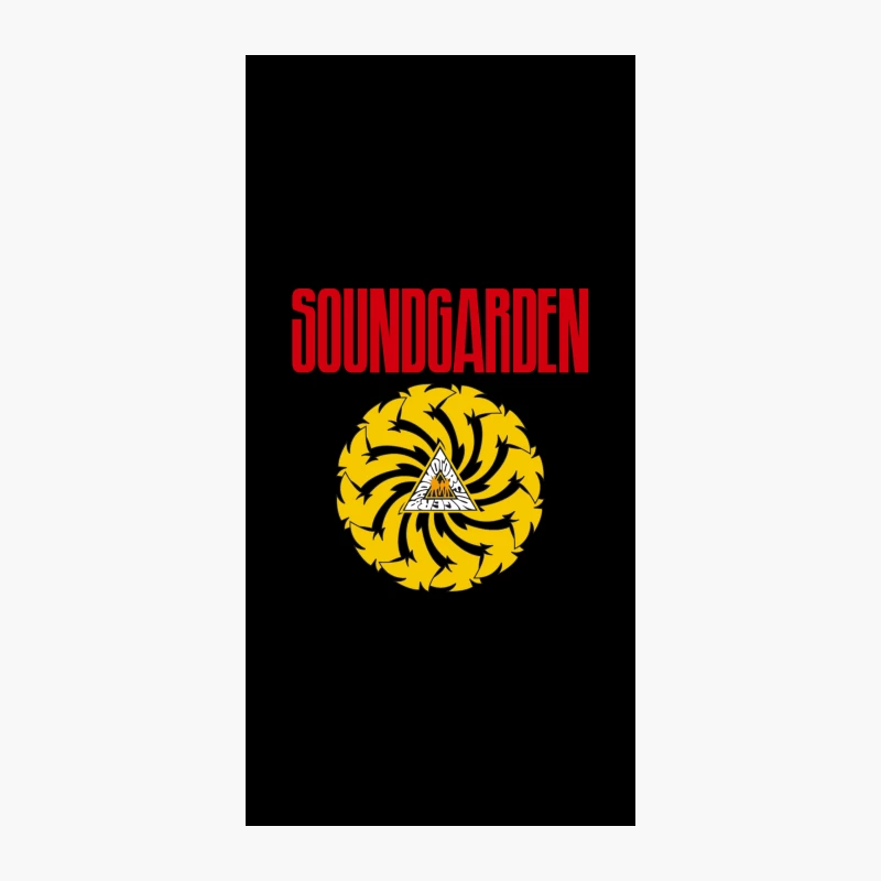 Soundgarden Rock Band Logo with Yellow Spiral Design iPhone Case