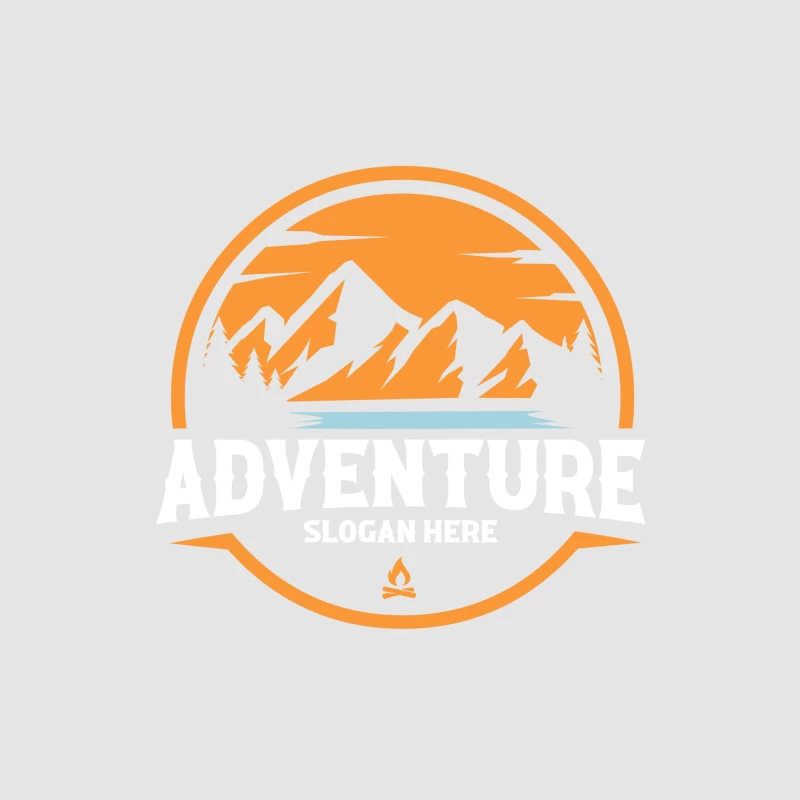 Abenteuerlogo mit Bergen und Sonnenuntergang Herren Pullover Hoodie