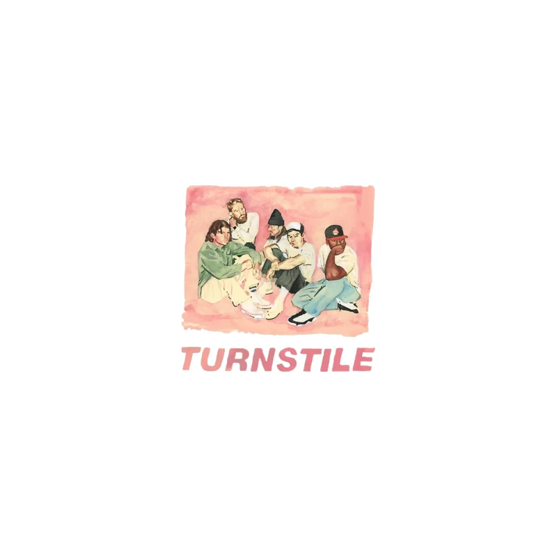 Watercolor Portrait of Hip Hop Group "Turnstile" Travel Mug