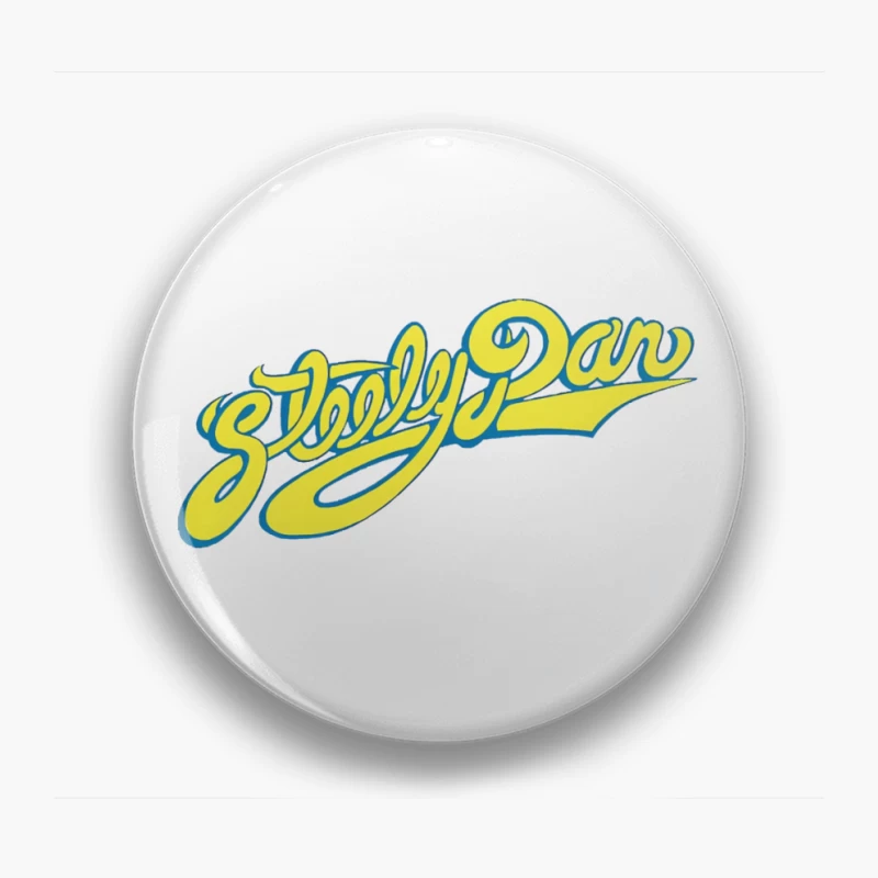 Steely Dan Classic Yellow Cursive Band Logo Pin