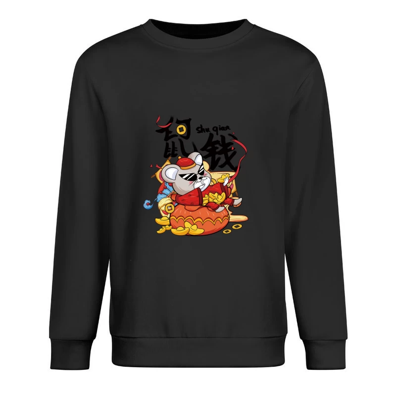 Reicher Hamster mit Goldmünzen Herren Pullover Sweatshirt