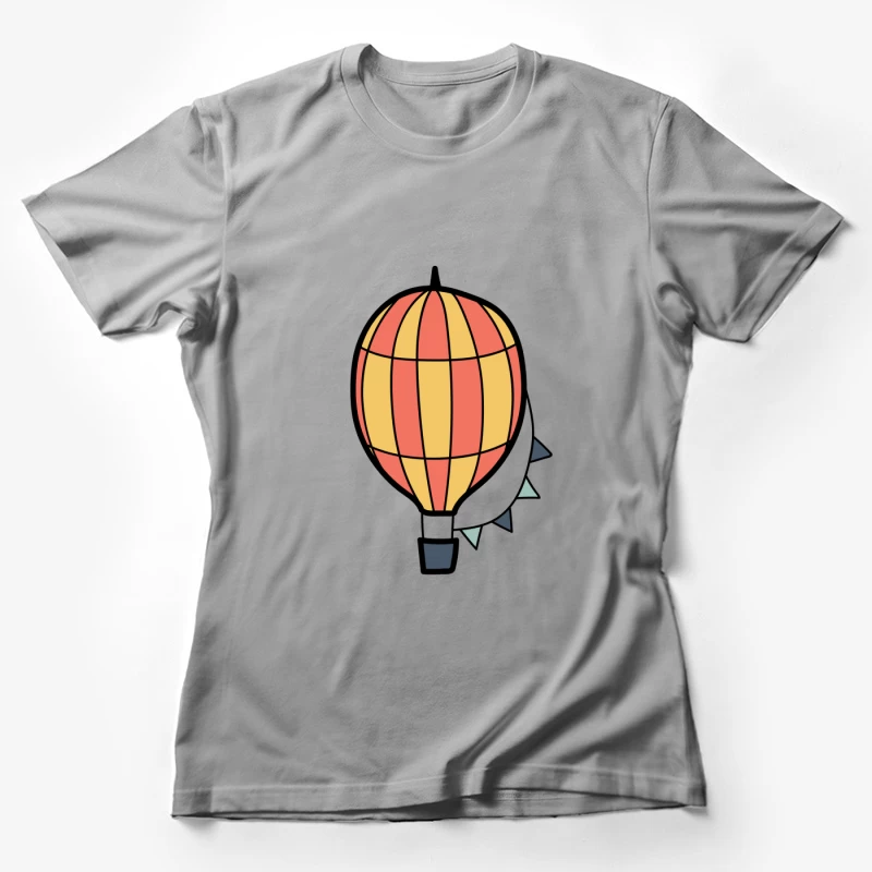 Montgolfière colorée avec guirlande Femme T-Shirt