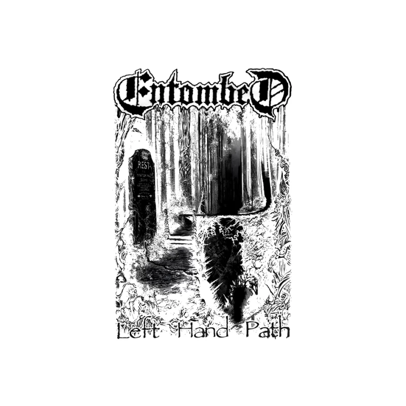 Entombed Left Hand Path Black White Pin