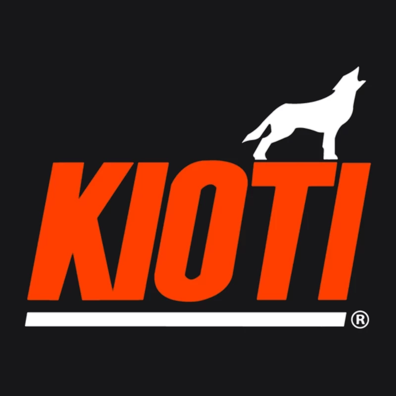 Kioti Farm Equipment Brand Logo with Wolf Silhouette Male Pullover Hoodie