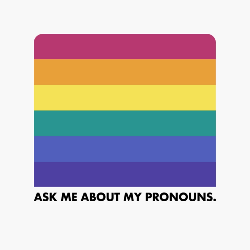Ask Me About My Pronouns --- Retro Style Design Cotton Tote Bag
