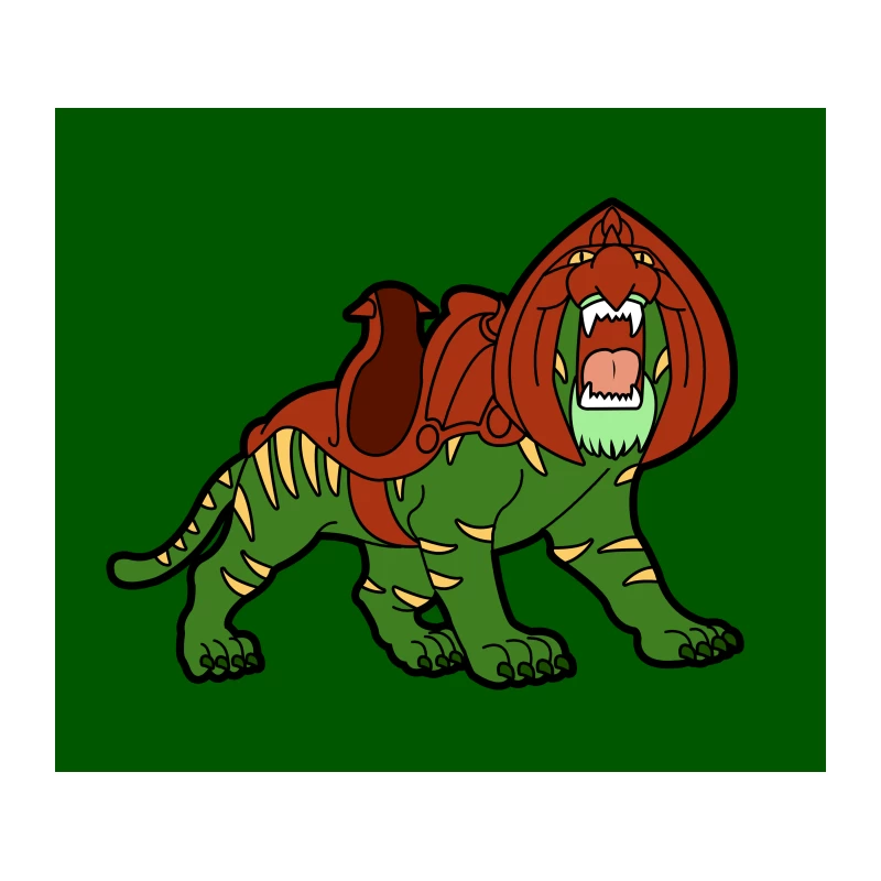 Battle-Ready Armored Fantasy Beast Cat Tapestry