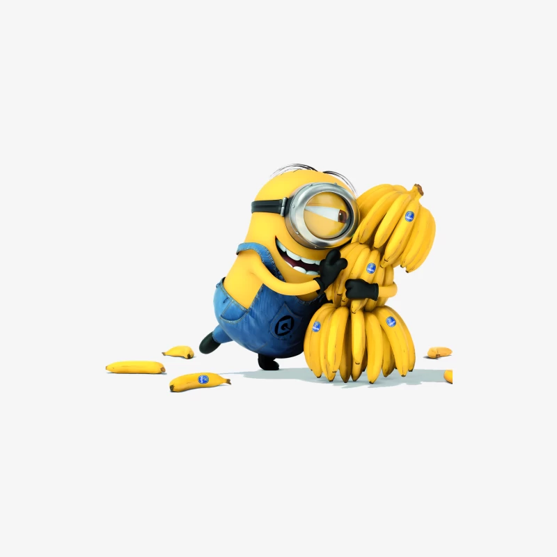 Funny Minion Character with Bananas from Animated Movie Male Long Sleeve T-Shirt