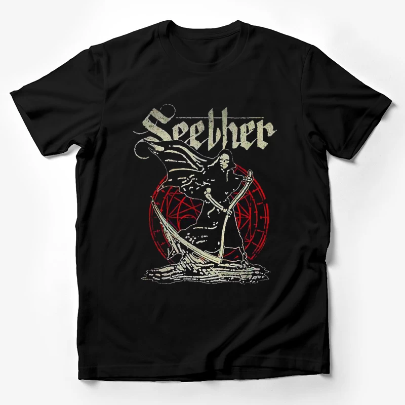 Gothic Skeleton Band Art - Seether Rock Metal Design Male T-Shirt