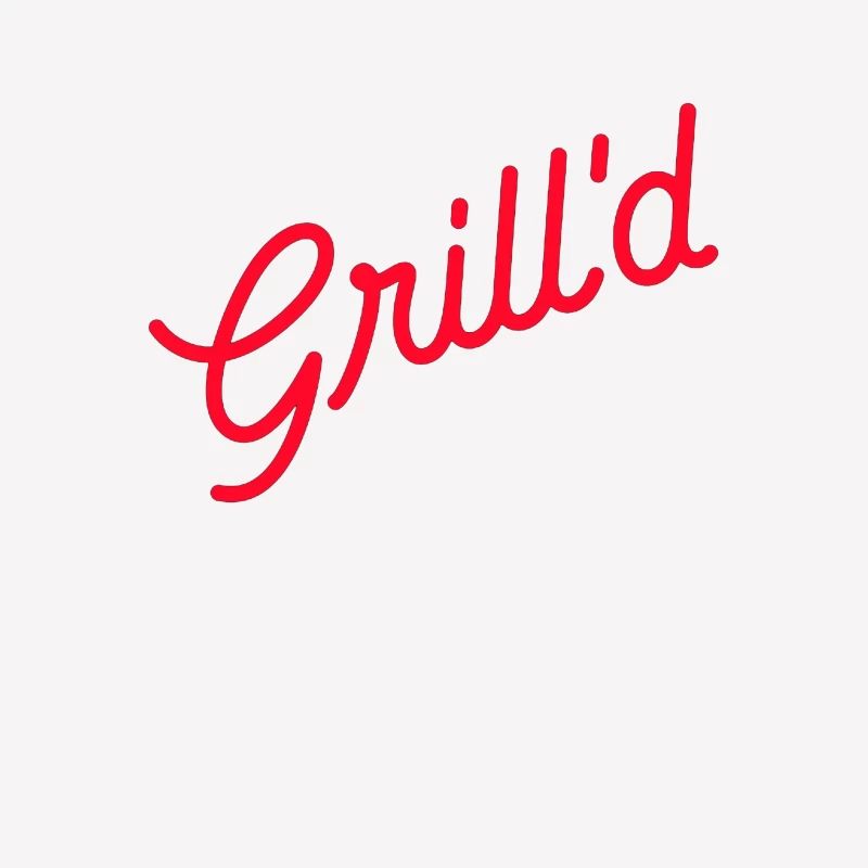 Red Script Logo of Grill'd Restaurant Chain Male T-Shirt