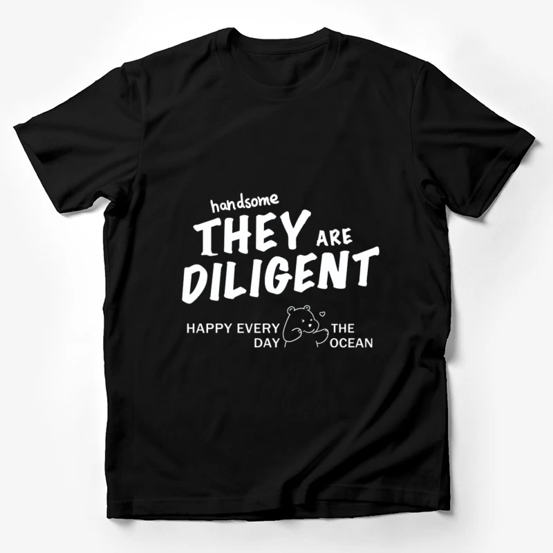 Ours mignon avec message texte Homme T-Shirt