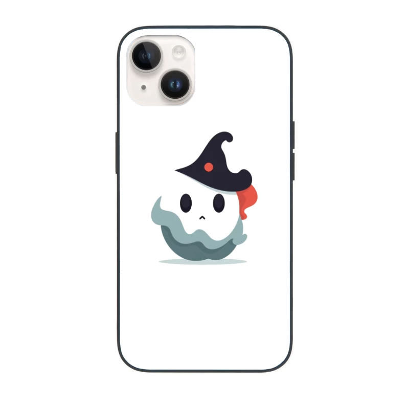 Cute Cartoon Ghost with Witch Hat iPhone Case