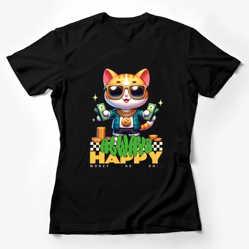 Chat riche avec de l'argent Femme T-Shirt