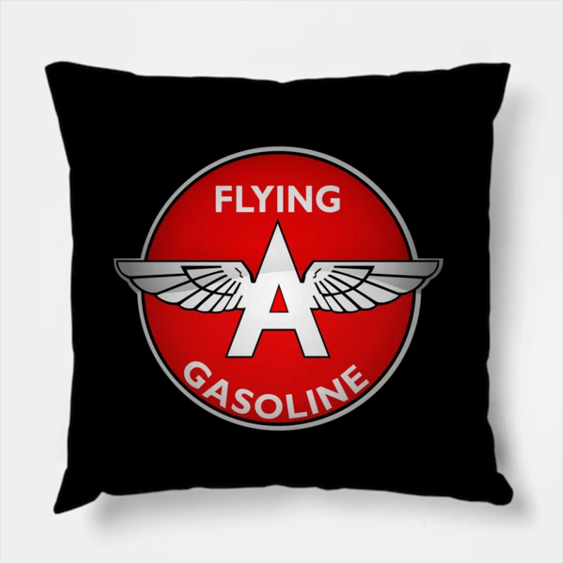 Vintage Flying A Gasoline Aviation Logo Throw Pillow