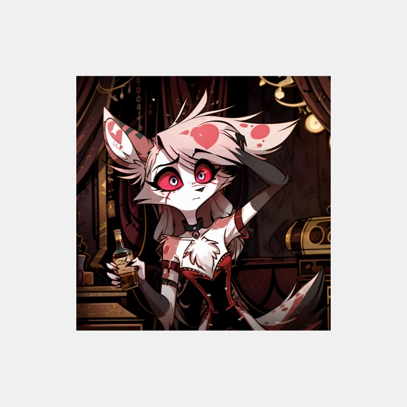 Mysterious Anthropomorphic Creature in Dark Circus Setting Male Tank Top