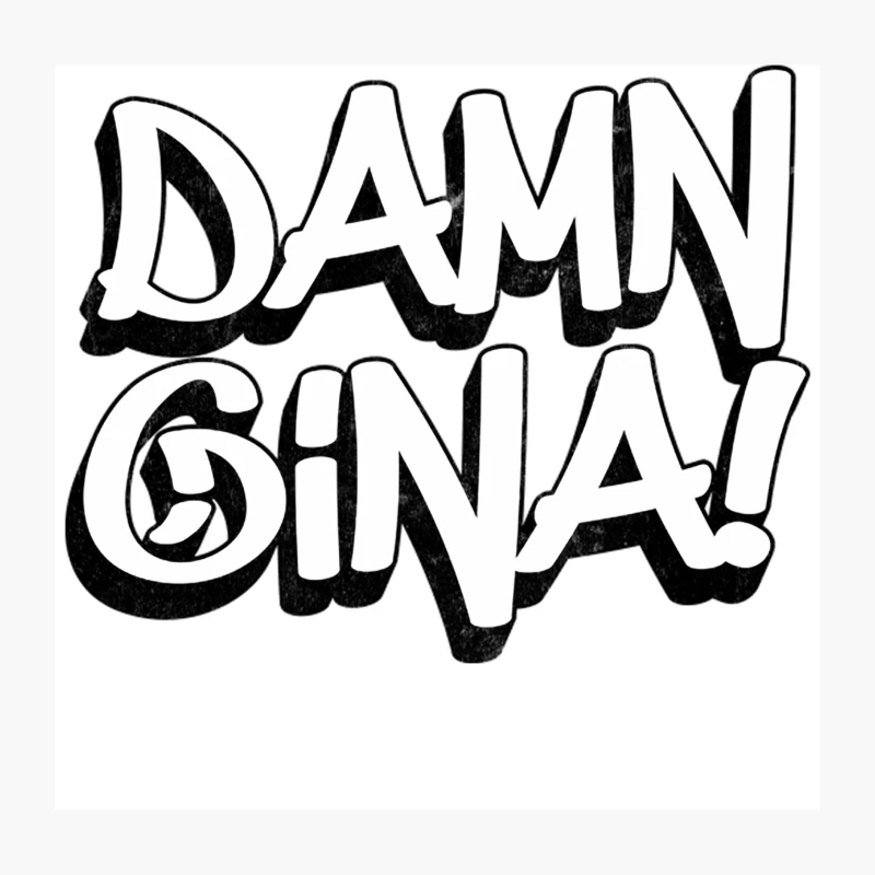 Damn Gina! 90s Kid Retro Design Throw Pillow