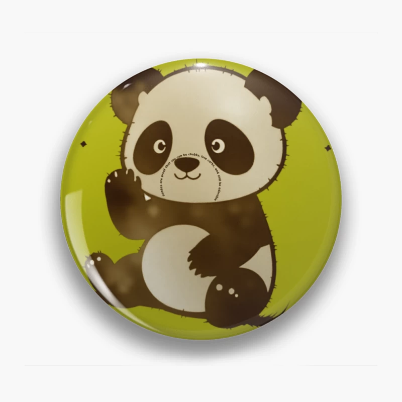 Cute Cartoon Panda Bear Illustration Pin