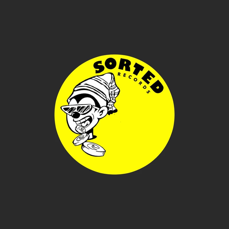 Sorted Records Label Logo with Cool Cartoon DJ Character Baseball Cap